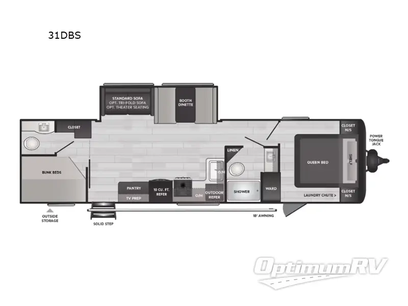 2024 Keystone Hideout 31DBS Floorplan Photo