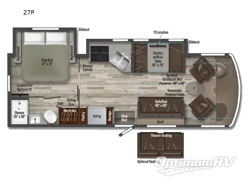 2022 Winnebago Vista 27P Floorplan Photo