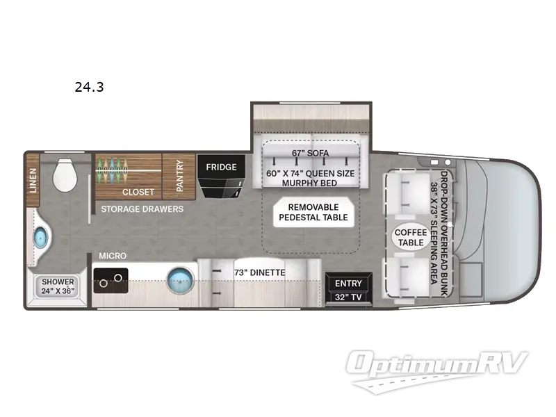 2023 Thor Axis 24.3 Floorplan Photo