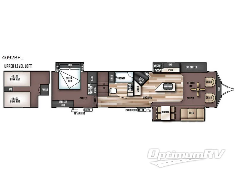 2017 Forest River Wildwood Lodge 4092BFL Floorplan Photo