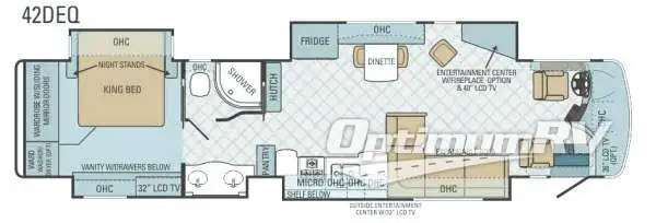 2013 Entegra Aspire 42DEQ Floorplan Photo