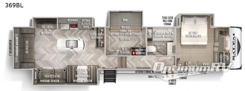 2020 Forest River Salem Hemisphere 369BL Floorplan Photo