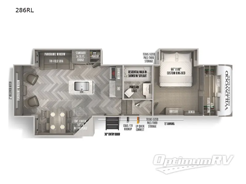 2022 Forest River Wildwood Heritage Glen 286RL Floorplan Photo