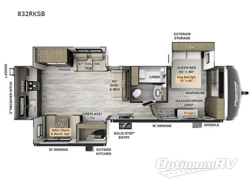 2024 Forest River Flagstaff Classic 832RKSB Floorplan Photo