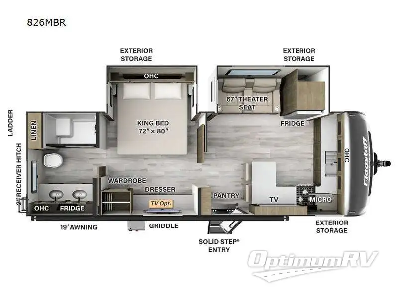 2025 Forest River Flagstaff Classic 826MBR Floorplan Photo