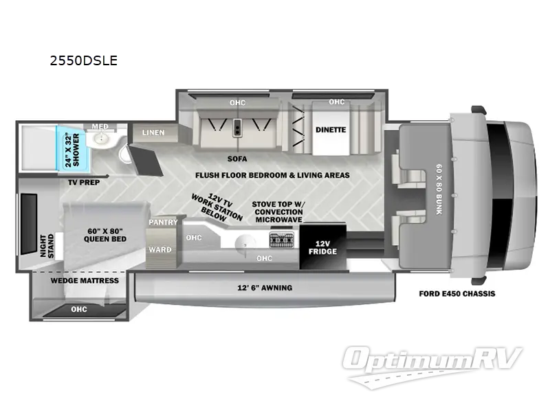 2023 Forest River Sunseeker LE 2550DSLE Ford Floorplan Photo