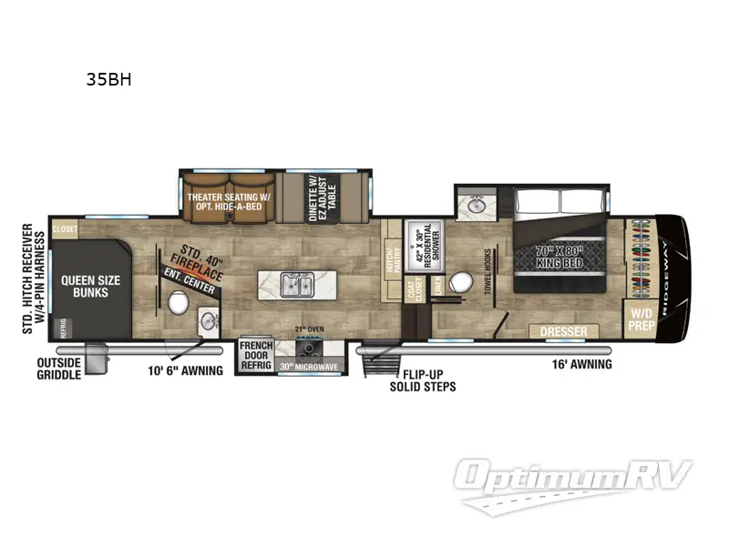 2025 KZ Ridgeway 35BH Floorplan Photo