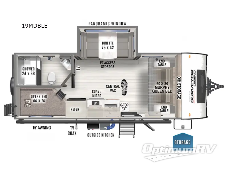 2023 Forest River Surveyor Legend 19MDBLE Floorplan Photo