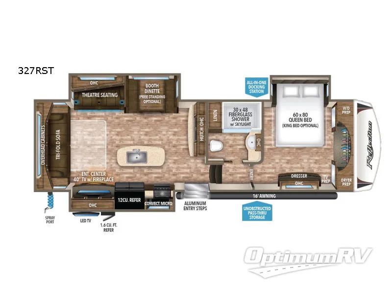 2018 Grand Design Reflection 327RST Floorplan Photo