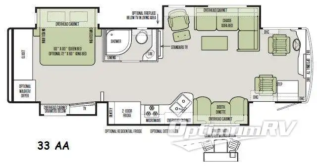 2017 Tiffin Allegro RED 33 AA Floorplan Photo