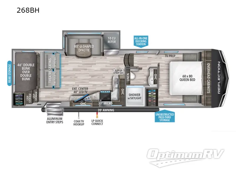 2022 Grand Design Reflection 150 Series 268BH Floorplan Photo