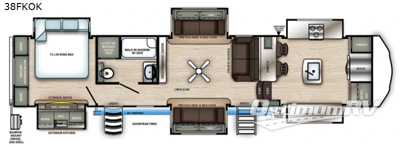 2021 Forest River Sierra 38FKOK Floorplan Photo
