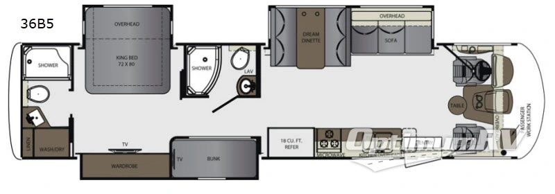 2018 Forest River Georgetown 5 Series 36B5 Floorplan Photo