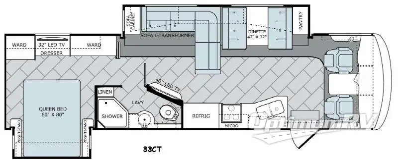 2016 Holiday Rambler Vacationer 33CT Floorplan Photo