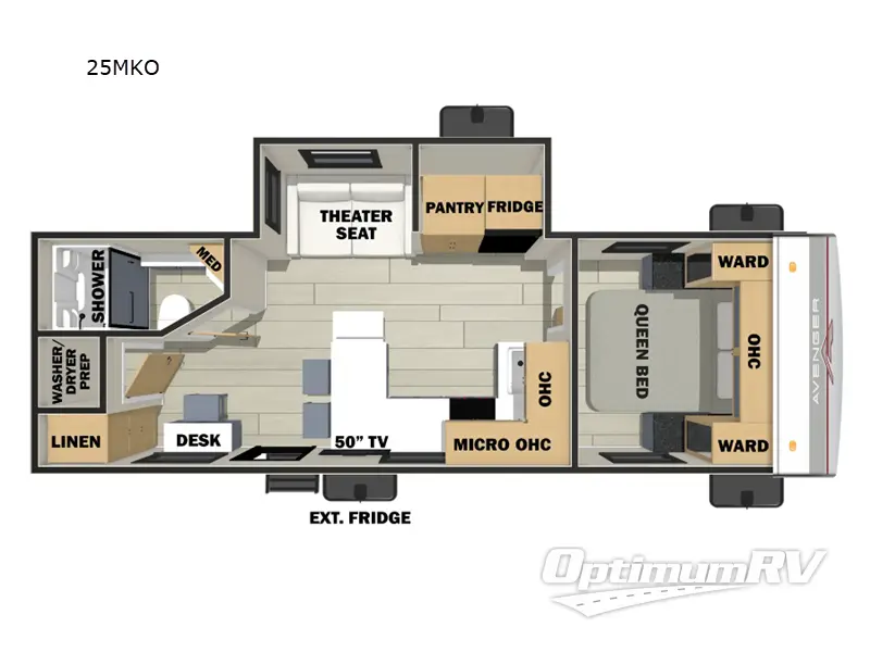 2025 Prime Time Avenger 25MKO Floorplan Photo