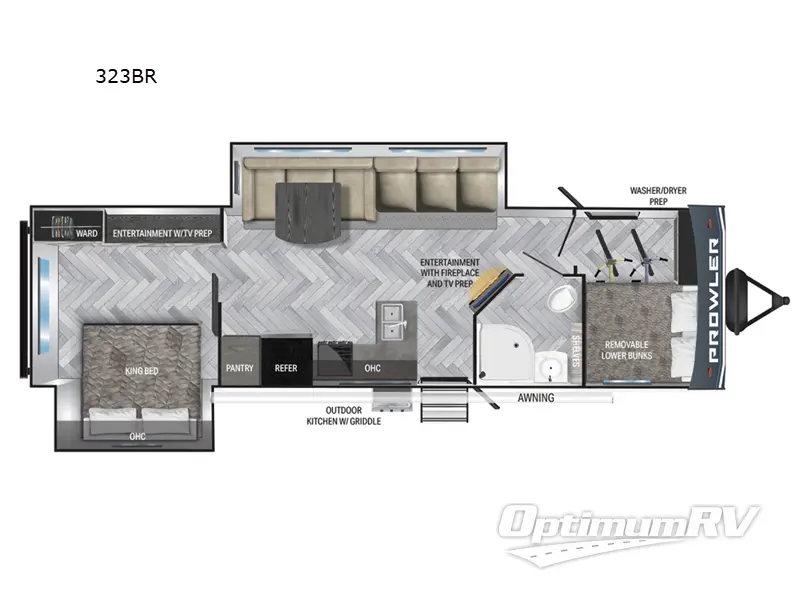 2023 Heartland Prowler 323BR Floorplan Photo