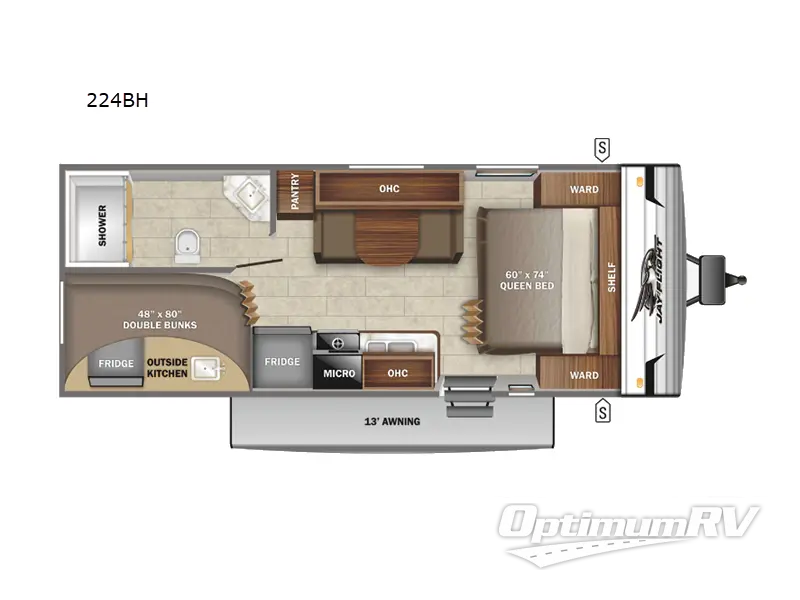 2022 Jayco Jay Flight SLX 8 224BH Floorplan Photo