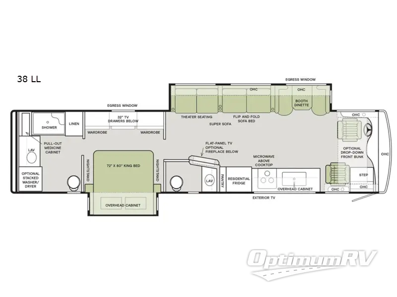 2022 Tiffin Allegro RED 340 38LL RV Floorplan Photo