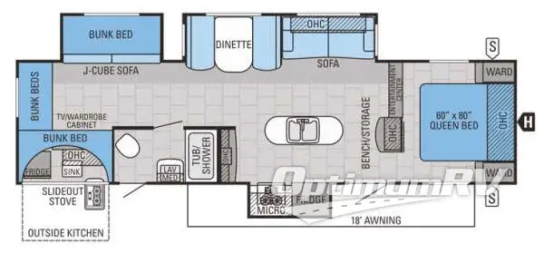 2015 Jayco Jay Flight 32IBTS RV Floorplan Photo